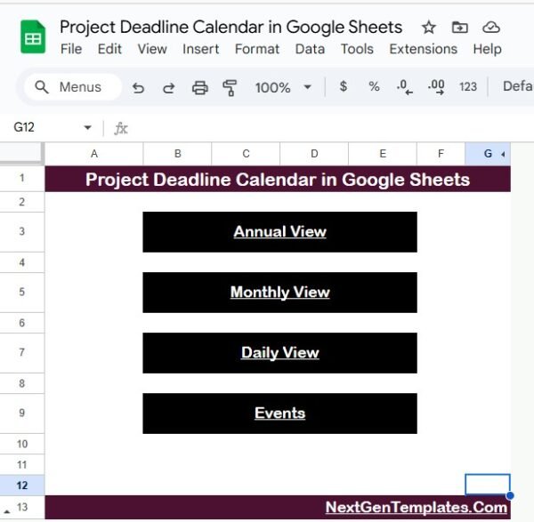 Project Deadline Calendar in Google Sheets - Image 2