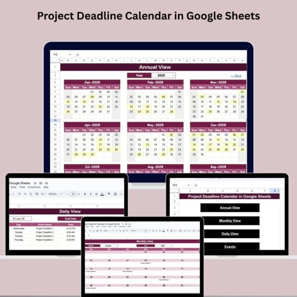 Project Deadline Calendar in Google Sheets