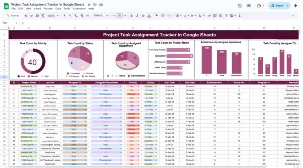 Project Task Assignment Tracker in Google Sheets - Image 2