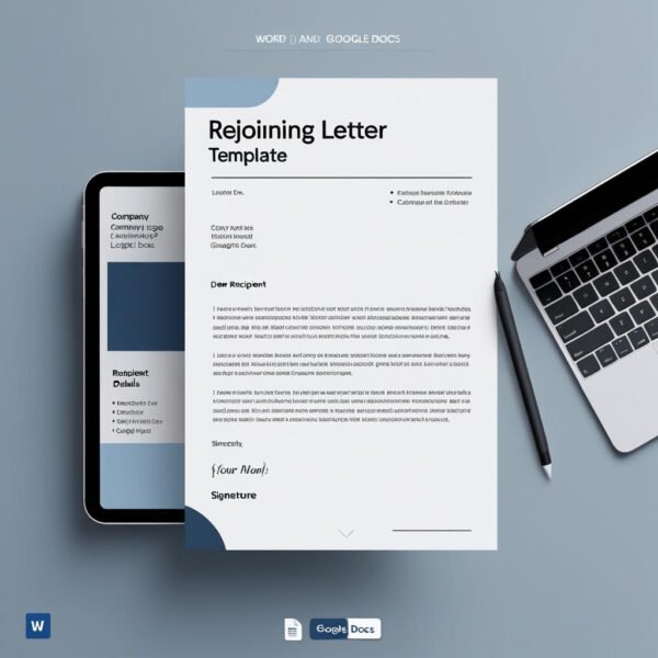 Rejoining Letter Template in MS Word and Google Docs