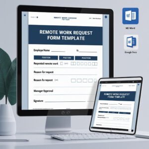 Remote Work Request Form Template in MS Word and Google Docs