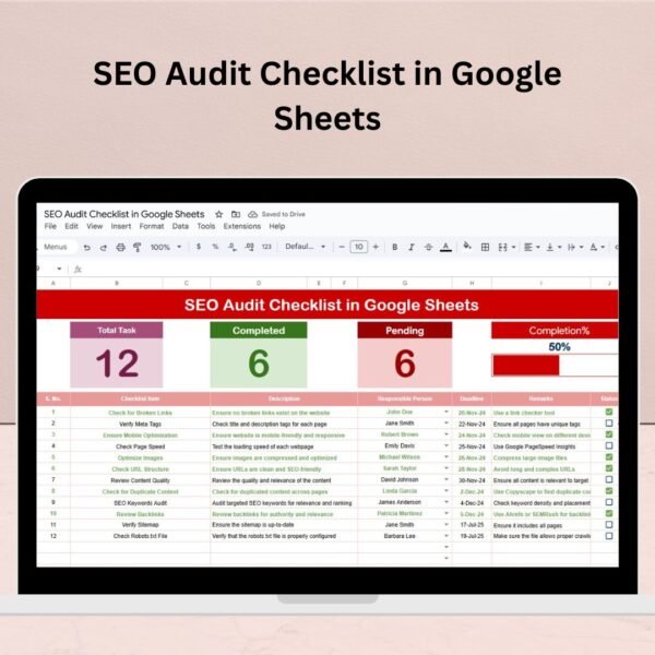 SEO Audit Checklist in Google Sheets