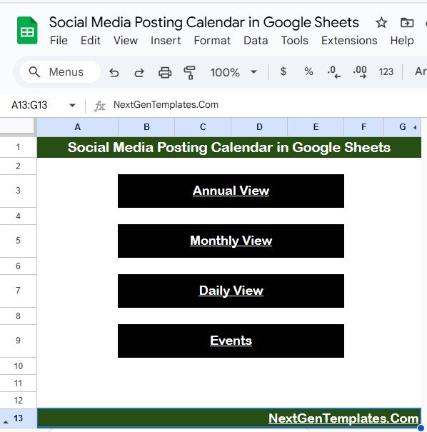 Social Media Posting Calendar in Google Sheets - Image 2