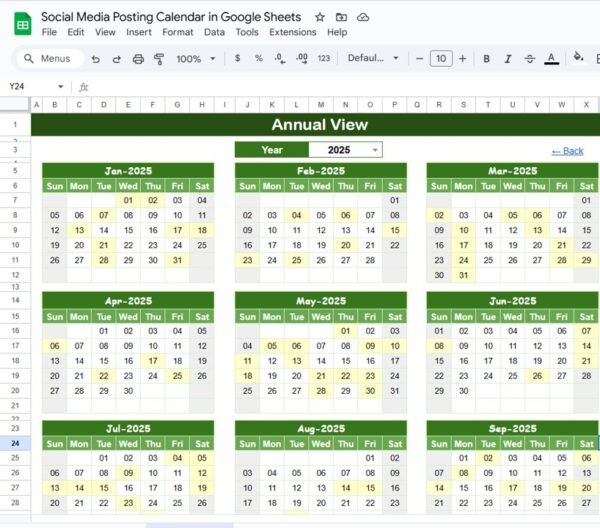 Social Media Posting Calendar in Google Sheets - Image 3