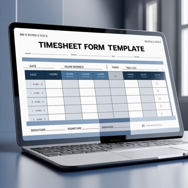 Timesheet Form Template in MS Word and Google Docs