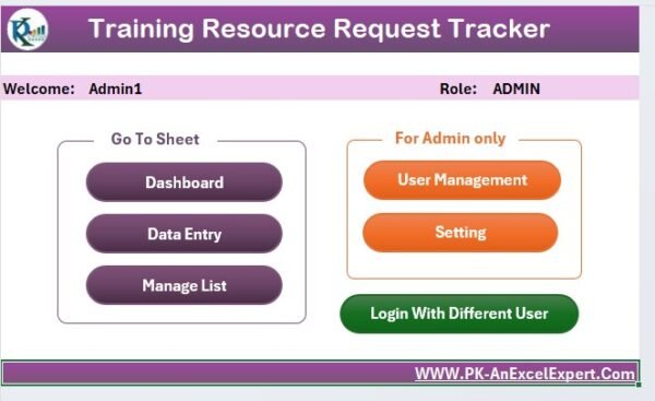 Training Resource Request Tracker in Excel - Image 3