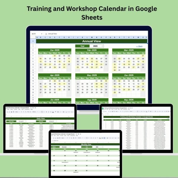 Training and Workshop Calendar in Google Sheets