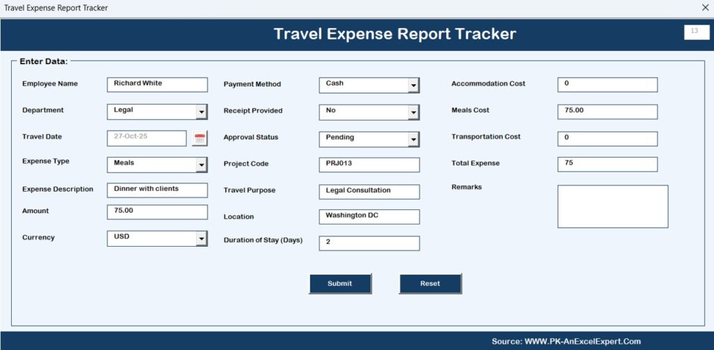 Travel Expense Report Tracker in Excel - Next Gen Templates