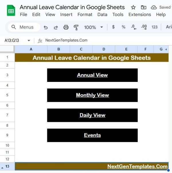 Annual Leave Calendar in Google Sheets - Image 5