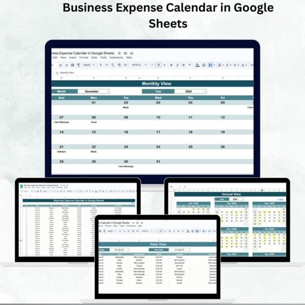 Business Expense Calendar in Google Sheets