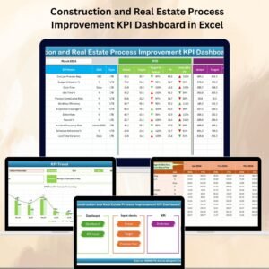 Construction and Real Estate Process Improvement KPI Dashboard in Excel