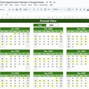 Client Appointment Calendar in Google Sheets