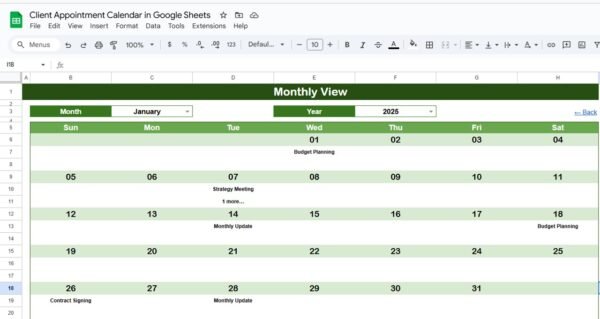 Client Appointment Calendar in Google Sheets - Image 4
