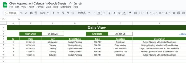 Client Appointment Calendar in Google Sheets - Image 5