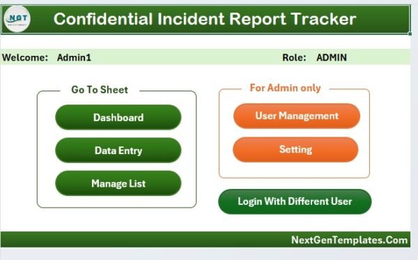 Confidential Incident Report Tracker in Excel - Image 3