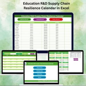 Education R&D Supply Chain Resilience Calendar in Excel