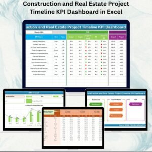 Construction and Real Estate Project Timeline KPI Dashboard in Excel