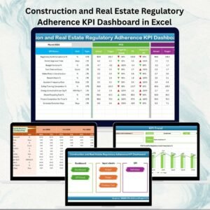 Construction and Real Estate Regulatory Adherence KPI Dashboard in Excel