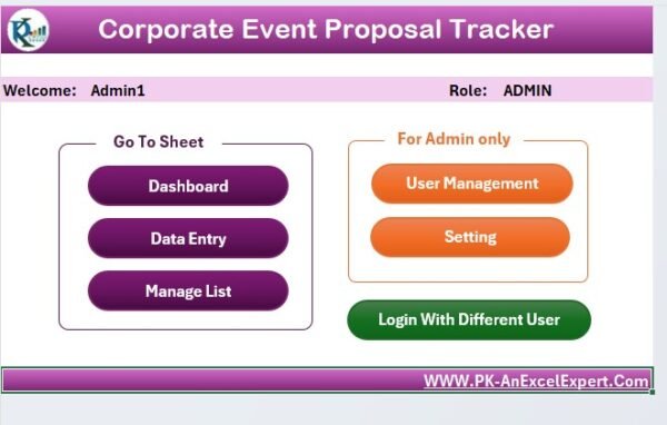 Corporate Event Proposal Tracker in Excel - Image 3
