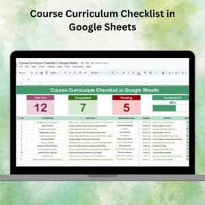 Course Curriculum Checklist in Google Sheets