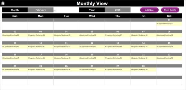 Education Logistics AI Implementation Calendar in Excel - Image 4