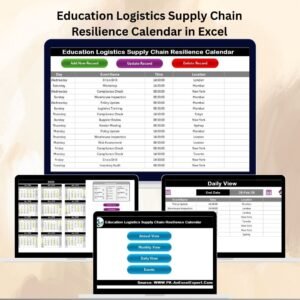 Education Logistics Supply Chain Resilience Calendar in Excel