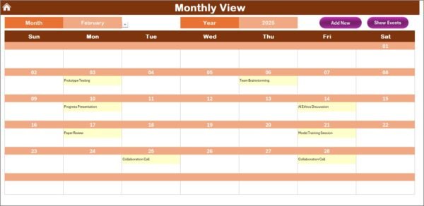 Education R&D AI Implementation Calendar in Excel - Image 4