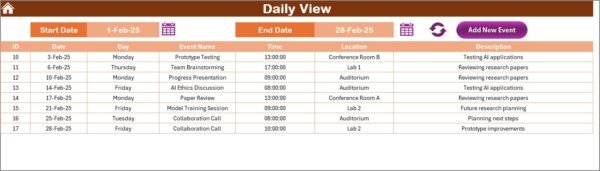 Education R&D AI Implementation Calendar in Excel - Image 5