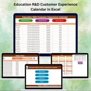 Education R&D Customer Experience Calendar in Excel