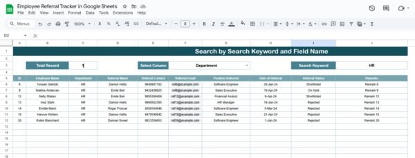 Employee Referral Tracker in Google Sheets - Image 3