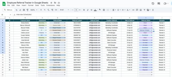 Employee Referral Tracker in Google Sheets - Image 4