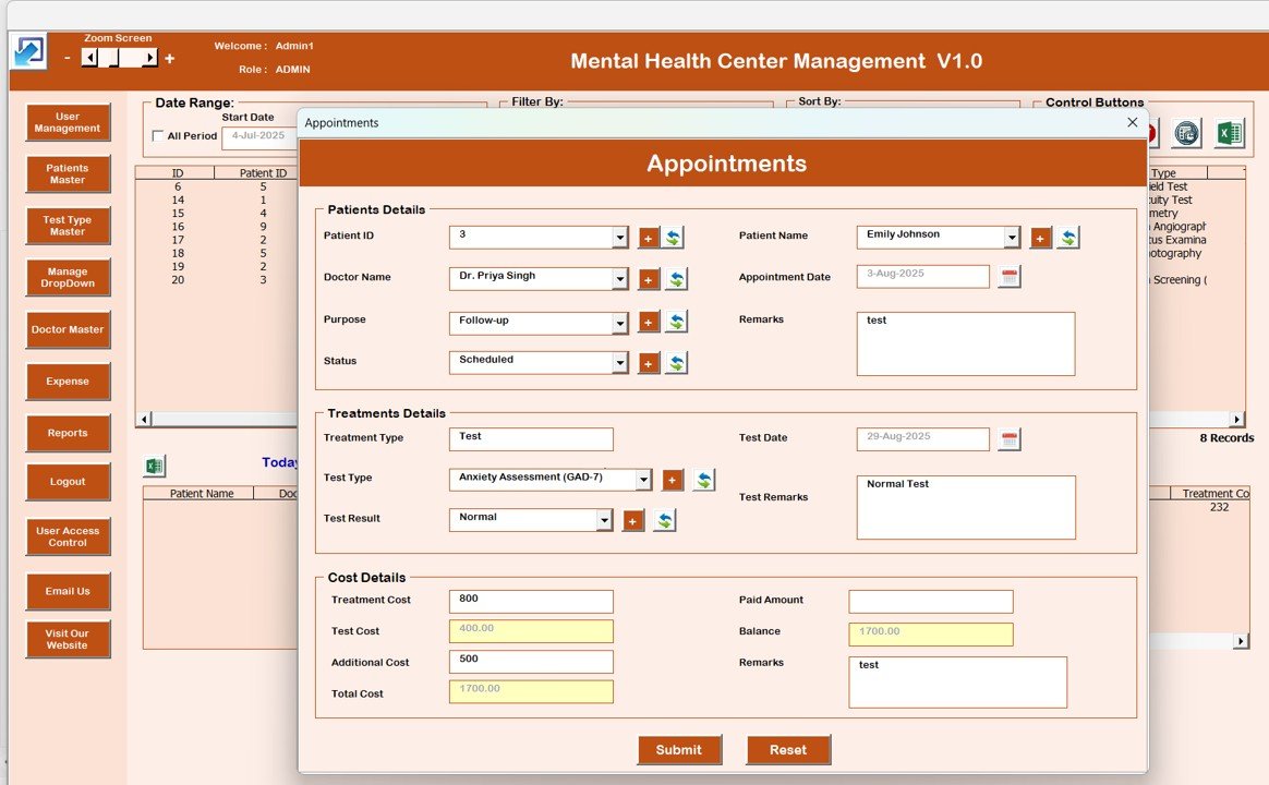 Mental Health Center Management System V1.0