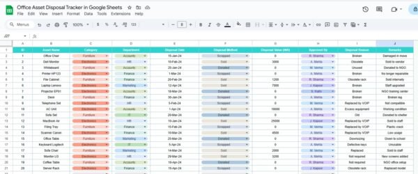 Office Asset Disposal Tracker in Google Sheets - Image 4