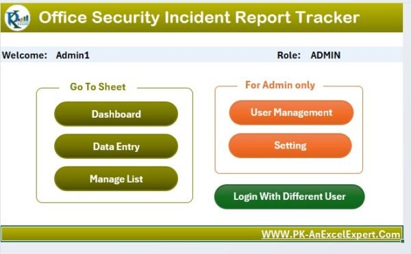 Office Security Incident Report Tracker in Excel - Image 3