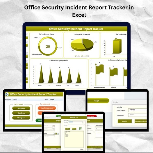 Office Security Incident Report Tracker in Excel