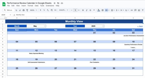 Performance Review Calendar in Google Sheets - Image 4