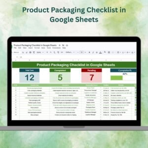 Product Packaging Checklist in Google Sheets