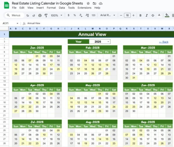 Real Estate Listing Calendar in Google Sheets - Image 3