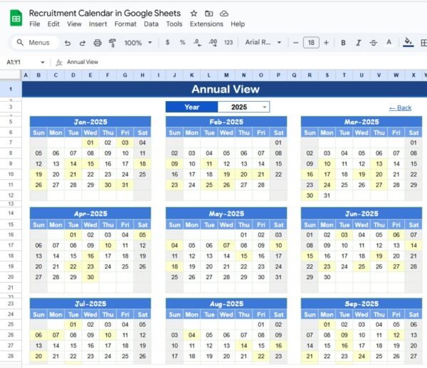 Recruitment Calendar in Google Sheets - Image 3