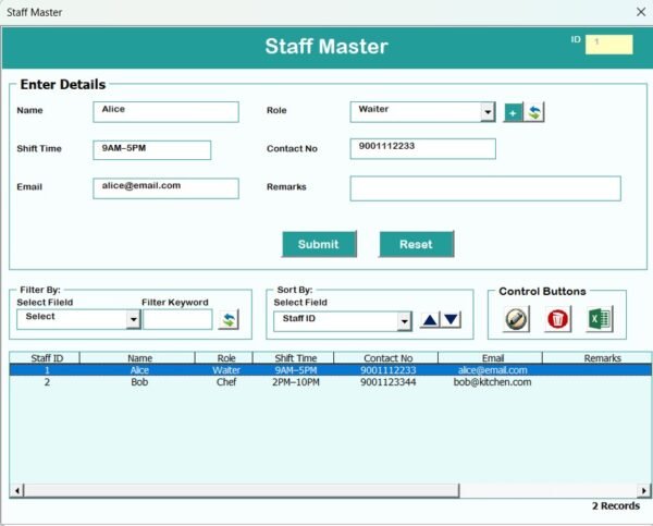 Restaurant Management System V2.0 in Excel VBA - Image 11