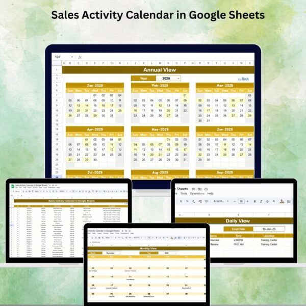 Sales Activity Calendar in Google Sheets