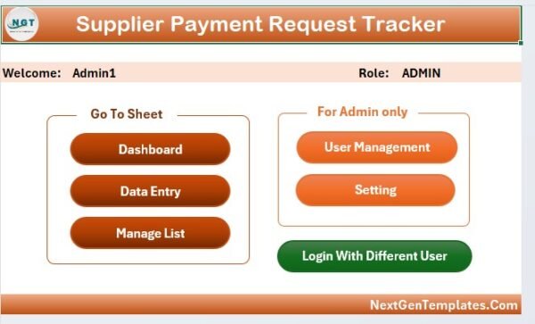 Supplier Payment Request Tracker in Excel - Image 3