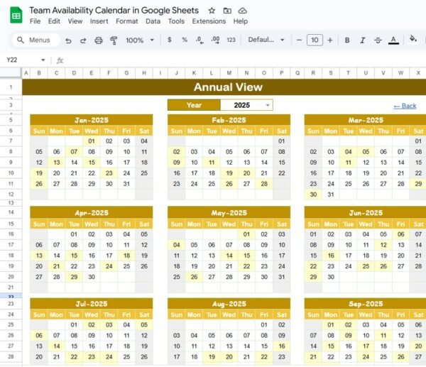 Team Availability Calendar in Google Sheets - Image 3