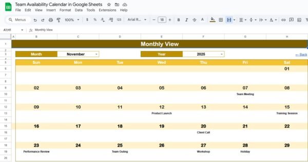 Team Availability Calendar in Google Sheets - Image 4