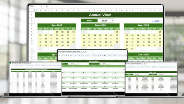 Payroll Processing Calendar in Google Sheets