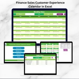 Finance Sales Customer Experience Calendar in Excel