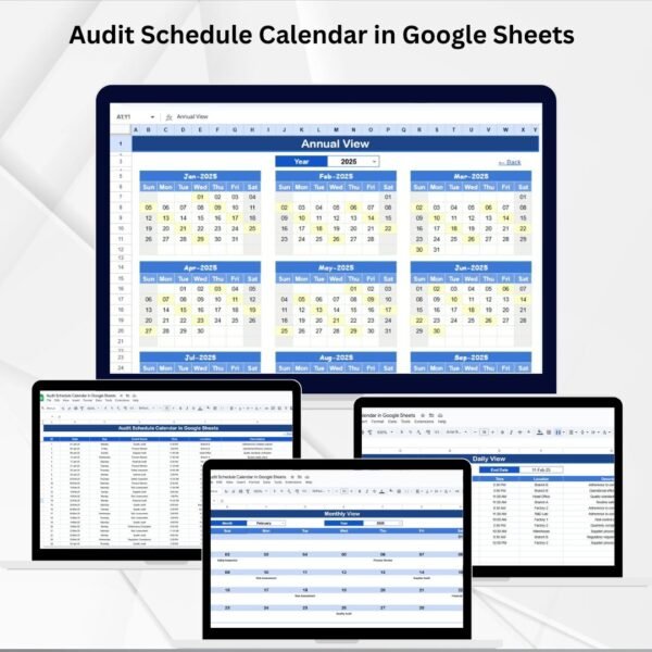 Audit Schedule Calendar in Google Sheets