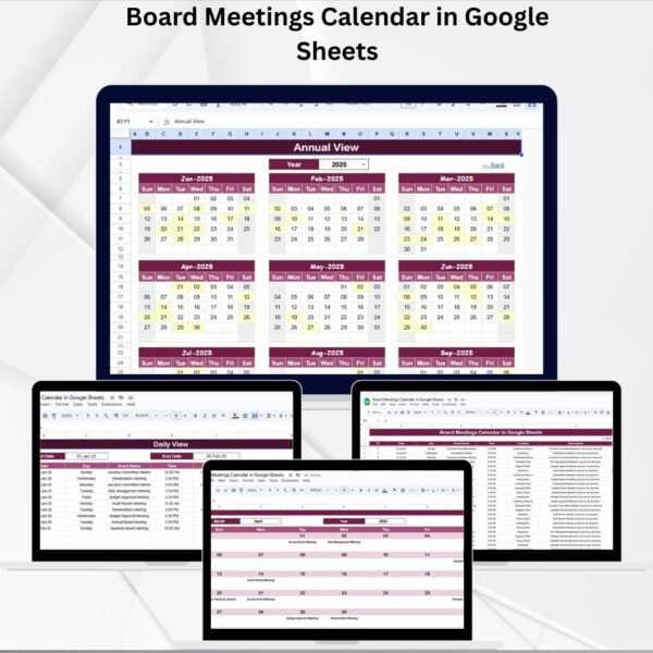 Board Meetings Calendar in Google Sheets