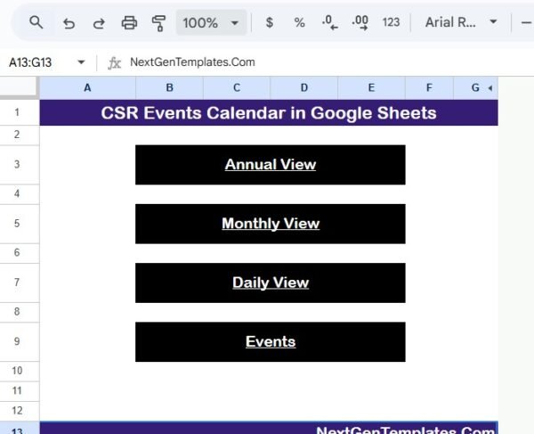 CSR Events Calendar in Google Sheets - Image 6