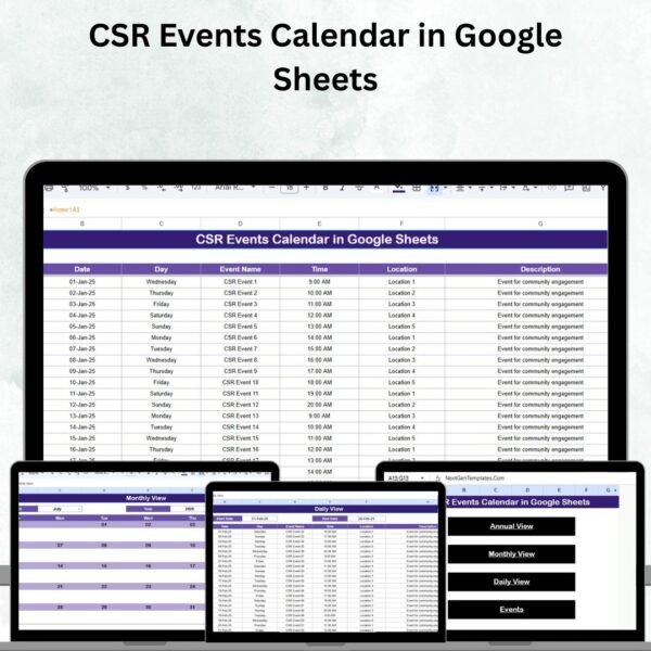 CSR Events Calendar in Google Sheets